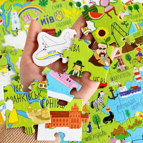 Пазл "Мапа України" 100 елементів 300267 DoDo / Додо