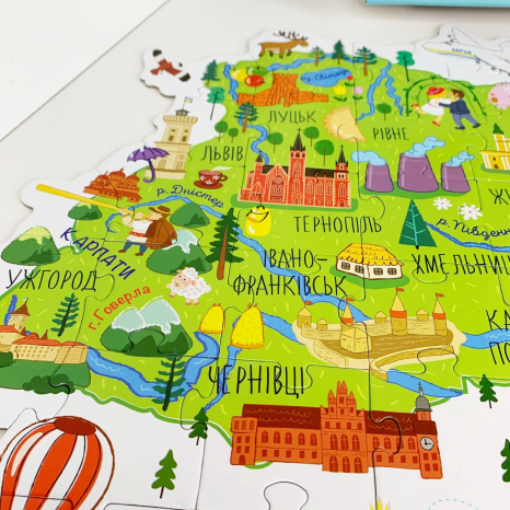 Пазл "Мапа України" 100 елементів 300267 DoDo / Додо