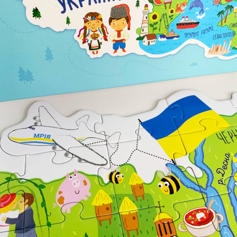 Пазл "Мапа України" 100 елементів 300267 DoDo / Додо