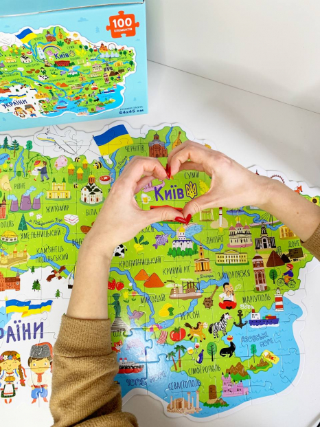 Пазл "Мапа України" 100 елементів 300267 DoDo / Додо