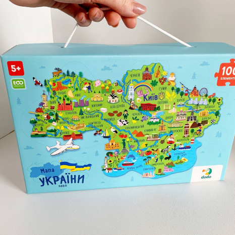 Пазл "Мапа України" 100 елементів 300267 DoDo / Додо