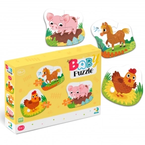 Картонный пазл 3 в 1 День на ферме Dodo / Додо, 300394