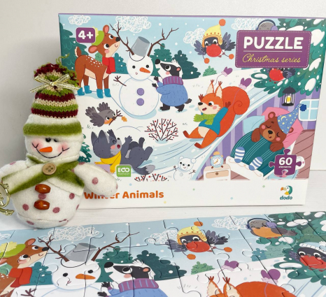 Картонний пазл Додо 60 елементів Зимові тваринки Dodo 300578