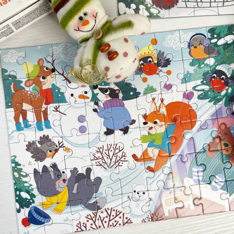 Картонний пазл Додо 60 елементів Зимові тваринки Dodo 300578