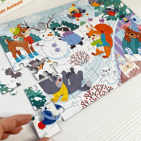 Картонний пазл Додо 60 елементів Зимові тваринки Dodo 300578