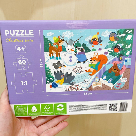 Картонный пазл Додо 60 элементов Зимние животные Dodo 300578