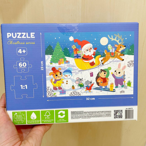 Картонный пазл Додо 60 элементов Санки Санты Dodo 300579