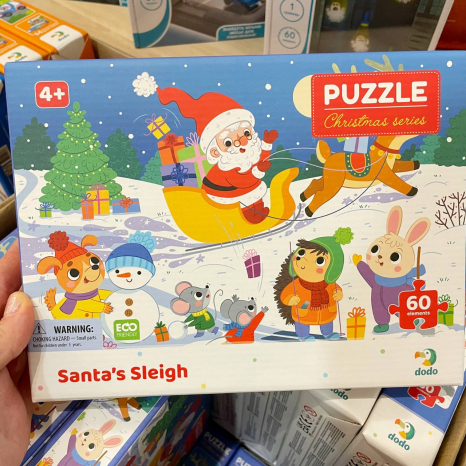 Картонный пазл Додо 60 элементов Санки Санты Dodo 300579
