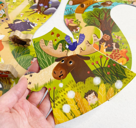 Пазл "Хто живе в лісі?", DoDo (16 ел, дерев’яні фігурки) 300608