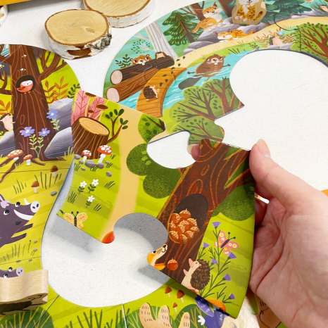 Пазл "Хто живе в лісі?", DoDo (16 ел, дерев’яні фігурки) 300608