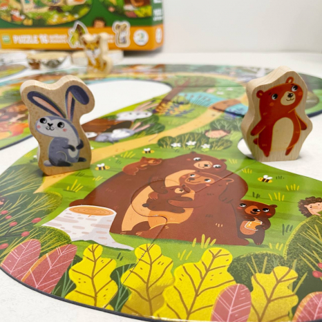 Пазл "Хто живе в лісі?", DoDo (16 ел, дерев’яні фігурки) 300608