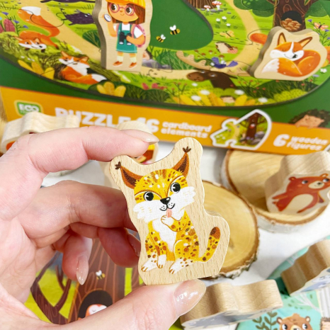 Пазл "Хто живе в лісі?", DoDo (16 ел, дерев’яні фігурки) 300608