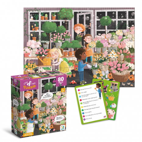 Картонні вімель пазли Додо 80 елементів Шукай та знаходь. Квітуча весна 300664 Dodo