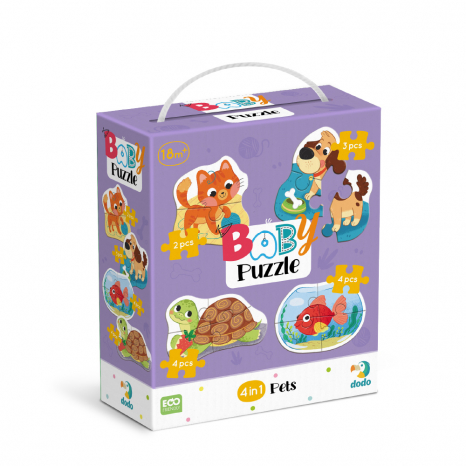 Картонні пазли Додо 4 в 1 Baby puzzle. Домашні тварини 300688 Dodo