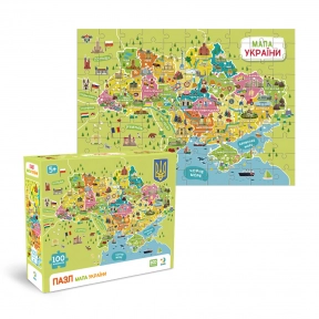 Картонный пазл "Карта Украины" на 100 элементов Dodo 300706
