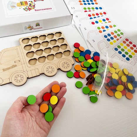 Дерев'яна гра сортер / рамка-вкладиш Вантажівка Познавалка 30100 Poznavalka