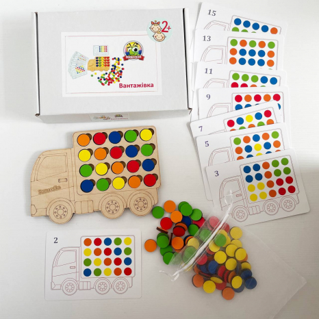 Дерев'яна гра сортер / рамка-вкладиш Вантажівка Познавалка 30100 Poznavalka