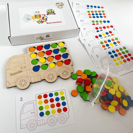 Дерев'яна гра сортер / рамка-вкладиш Вантажівка Познавалка 30100 Poznavalka