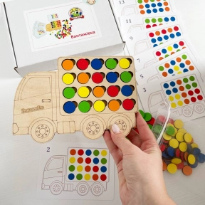 Дерев'яна гра сортер / рамка-вкладиш Вантажівка Познавалка 30100 Poznavalka