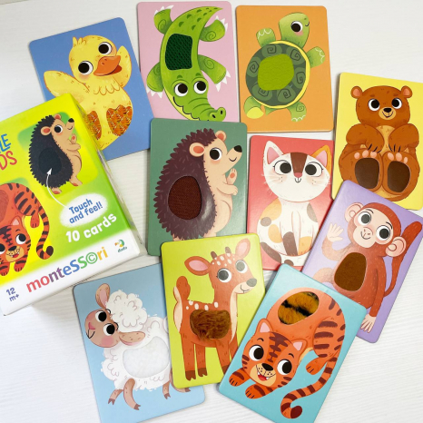 Набор карточек с тактильными элементами "Монтессори. Малыши животные", DoDo, 301230