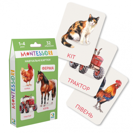 Набор обучающих карточек "Монтессори. Ферма", DoDo, 301233