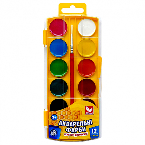 Краски акварельные медовые 12 цветов Школярик 302023003-UA