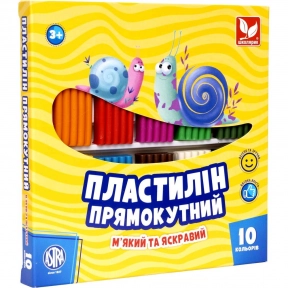 Пластилін прямокутний Школярик ASTRA 10 кольорів 303116003