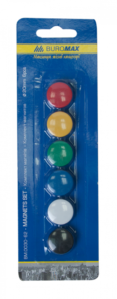 Магніти BUROMAX 0030-62 комплект 6шт*20мм