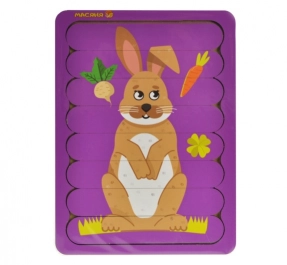 Дерев'яний пазл - вкладка з паличок Зайчик