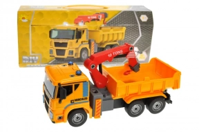 Дитячий конструктор Вантажівка з краном (автонавантажувач): інерційне авто зі світлом та звуком