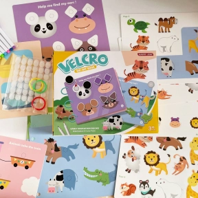 Розвиваюча багаторазова логічна книжка з маркерами та липучками Тваринки 333-4