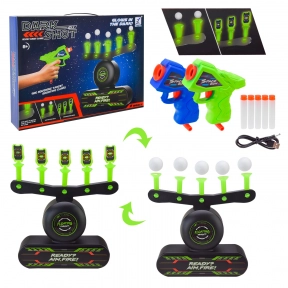 Тир арт. 3361  мішень,1 пістолет (2 кольори) , поролон. снаряди, кулі, короб. 38*7,7*28,4см