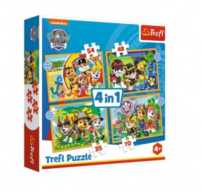 Пазлы (4в1) "Щенячий патруль на отдыхе" Trefl. 34395