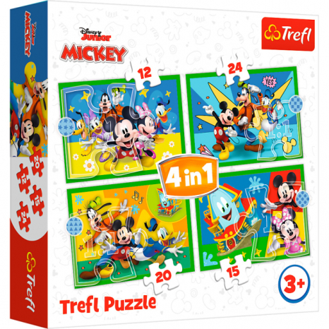 Пазли  4в1 "Міккі Маус та друзі", Trefl 34616