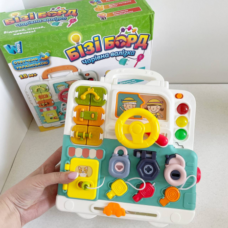 Музичний Бізіборд звучання українською мовою, звуки, підсвічування, 34918