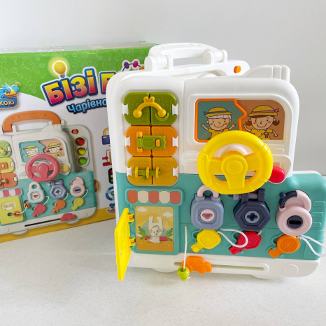 Музичний Бізіборд звучання українською мовою, звуки, підсвічування, 34918