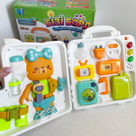 Музичний Бізіборд звучання українською мовою, звуки, підсвічування, 34918