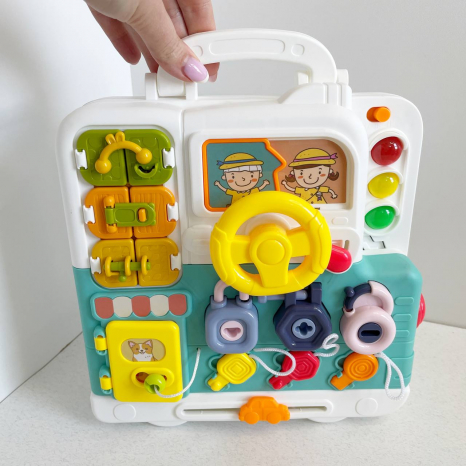 Музичний Бізіборд звучання українською мовою, звуки, підсвічування, 34918