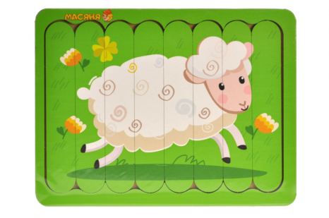 Дерев'яний пазл - вкладка з паличок Овечка 3520