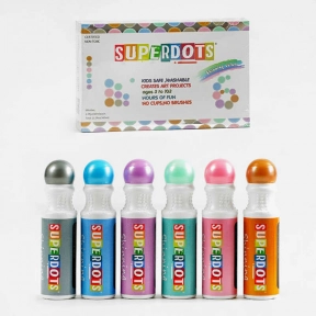 Точки маркеры 6 цветов, пастельные, золотой, серебряный 35510