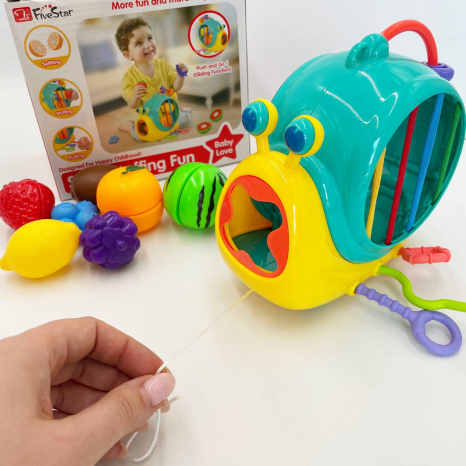 Логічна гра-сортер равлик,каталка з резиночками 35717M