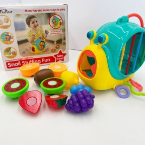 Логическая игра-сортер улитка,каталка с резиночками 35717M