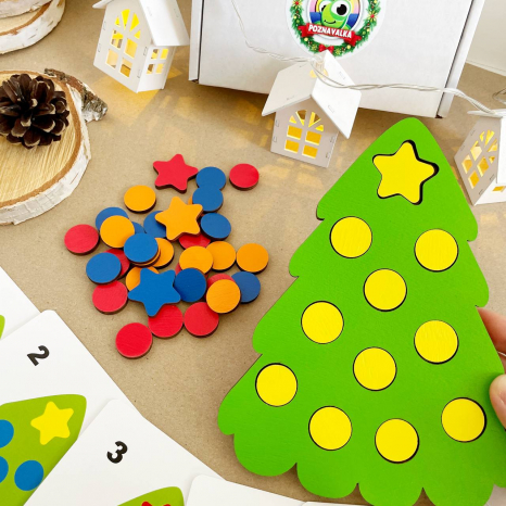 Дерев'яна гра сортер Ялинка зі схемами Познавалка 3600100 Poznavalka