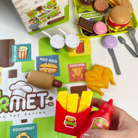 Набір іграшкового фастфуду (елементи розбірні-конструктор) 3602-3