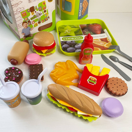 Набір іграшкового фастфуду (елементи розбірні-конструктор) 3602-3