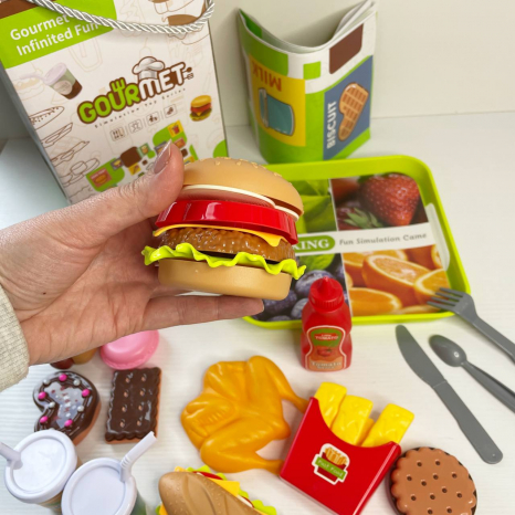 Набір іграшкового фастфуду (елементи розбірні-конструктор) 3602-3