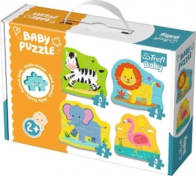 Пазлы на 3, 4, 5, 6 деталей Baby classic Зверюшки на Сафари 36073 Trefl