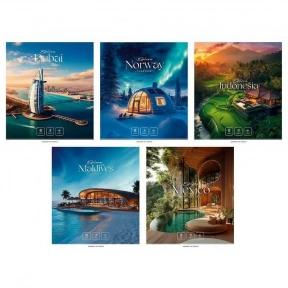 Учебные тетради на 36 листов в клетку Школярик 3554 с обложкой, оформленной УФ-лаком.