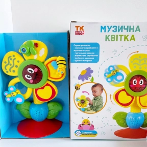 Інтерактивна Музична квіточка з світловими ефектами на присосці, 36687