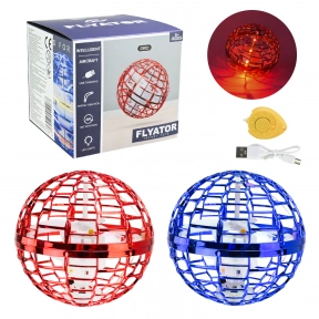 Літаюча куля 368 2кольори, світло,usb-заряд,  в кор. – 10*10*9.5 см, р-р іграшки – 9.5 см
